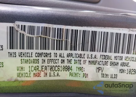 2013 Jeep Grand Cherokee Laredo из США, поврежденный, VIN 1C4RJEAT0DC610804